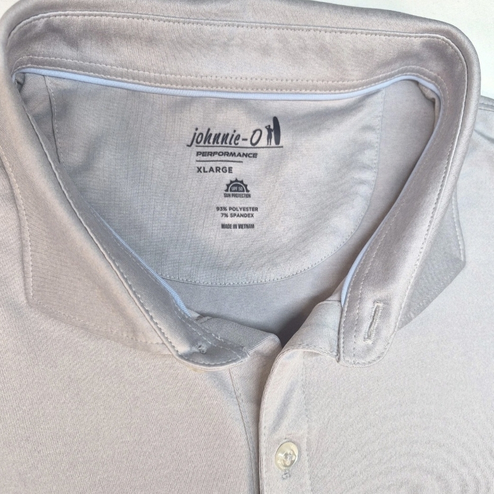 johnnie-O XLarge Performance Polo Shirt in Light Gray